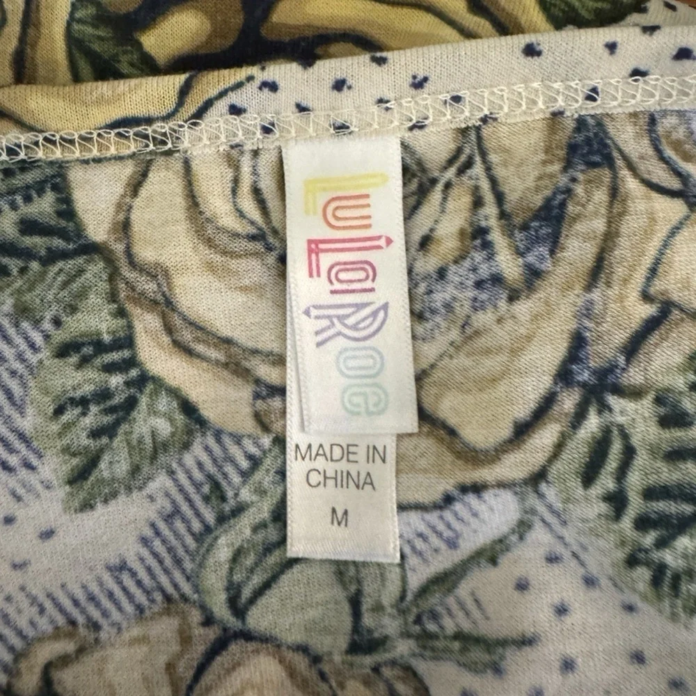 Lularoe Medium Multi-Color w/Floral Print Short Sleeve High-Low T-Shirt - EUC - Picture 5 of 5